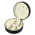 thumbnail image 1 of Unique Bargains 1pc Portable Round Jewelry Box for Travel Black, 1 of 6