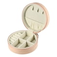 thumbnail image 1 of Unique Bargains 1pc Portable Round Jewelry Box for Travel Pink, 1 of 6
