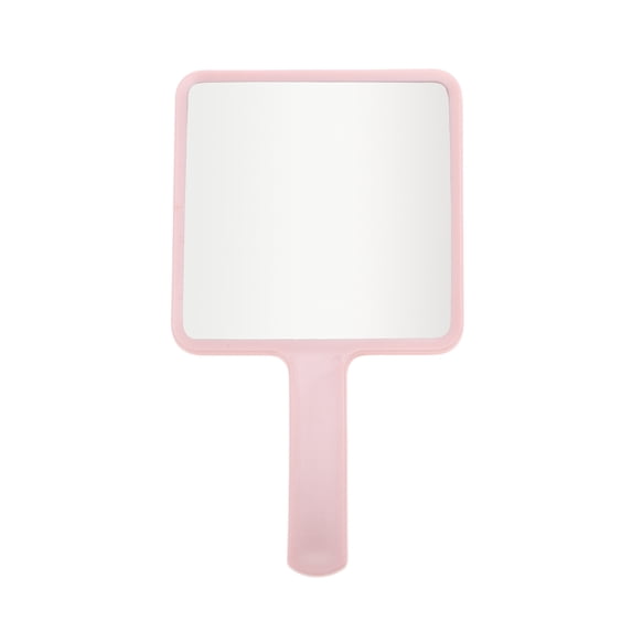 Unique Bargains 1pc Portable Square Handheld Mirror for Personal Grooming Pink Medium