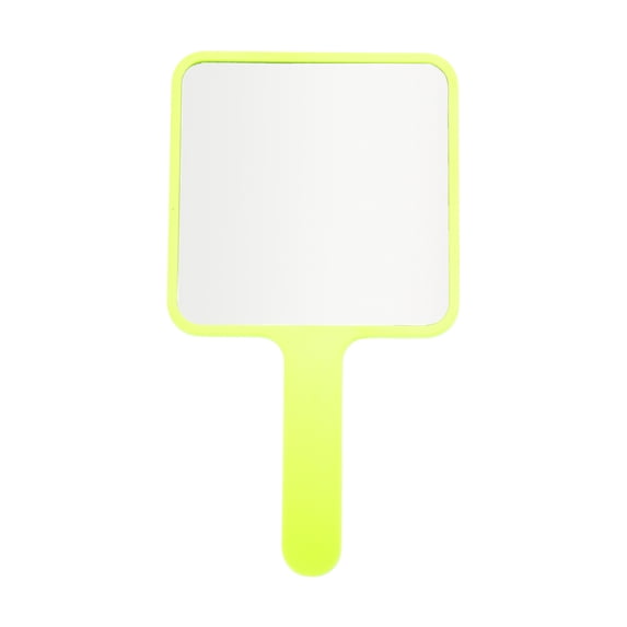 Unique Bargains 1pc Portable Square Handheld Mirror for Personal Grooming Yellow Large