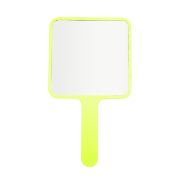 Unique Bargains 1pc Portable Square Handheld Mirror for Personal Grooming Yellow Large