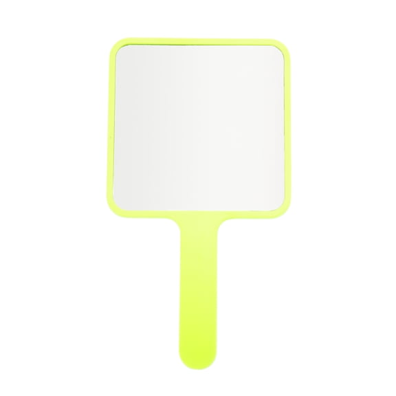 Unique Bargains 1pc Portable Square Handheld Mirror for Personal Grooming Yellow Large