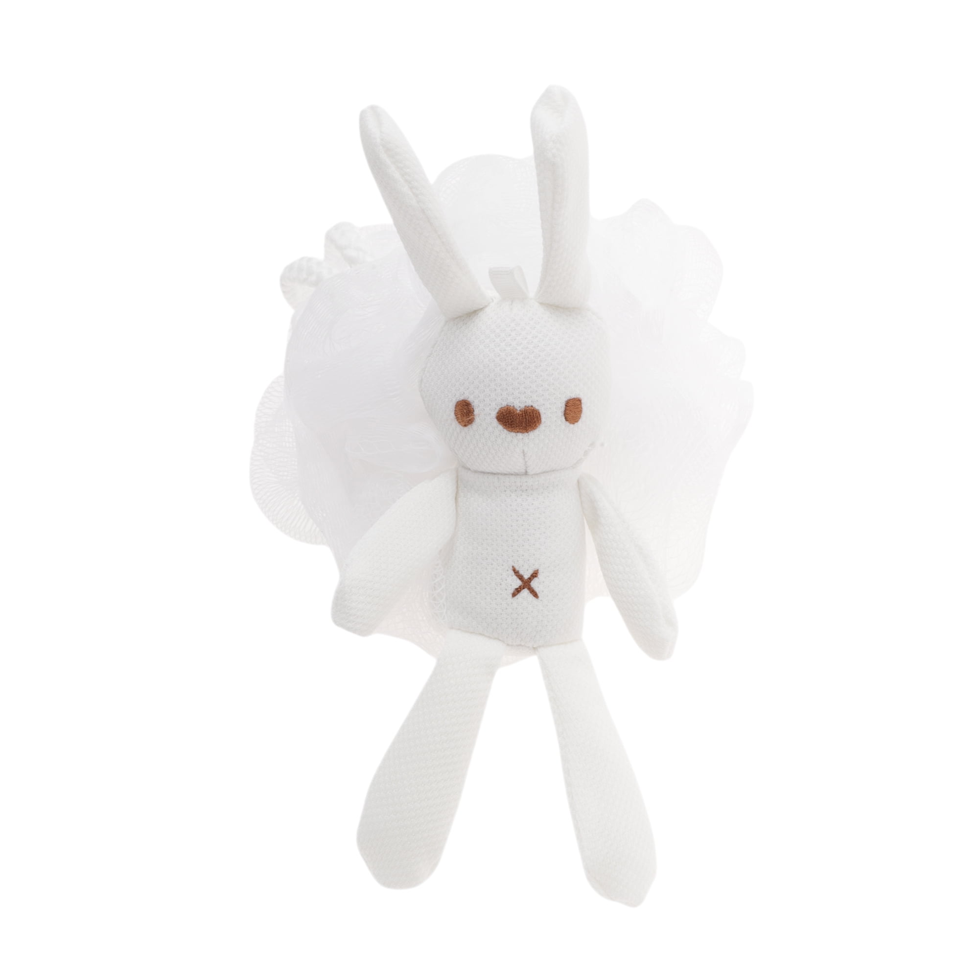 Unique Bargains 1pc Rabbit-shaped Bath Shower Loofah Sponge White