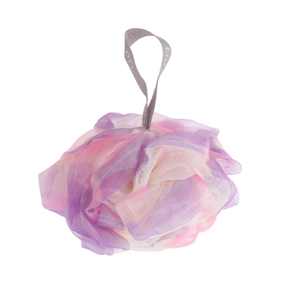 Unique Bargains 1pc Reusable Bath Shower Loofah Sponge Pink, Purple