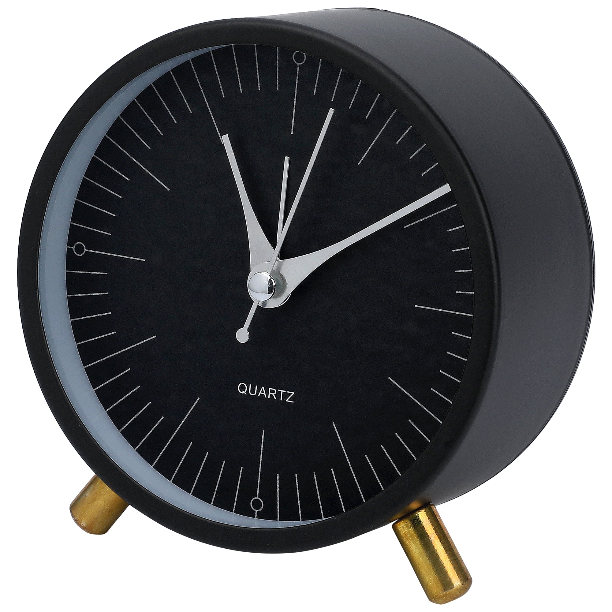 Unique Bargains 1pc Silent Operation Mechanical Alarm Clock 4.3" x 2.2" x 4.5" Black