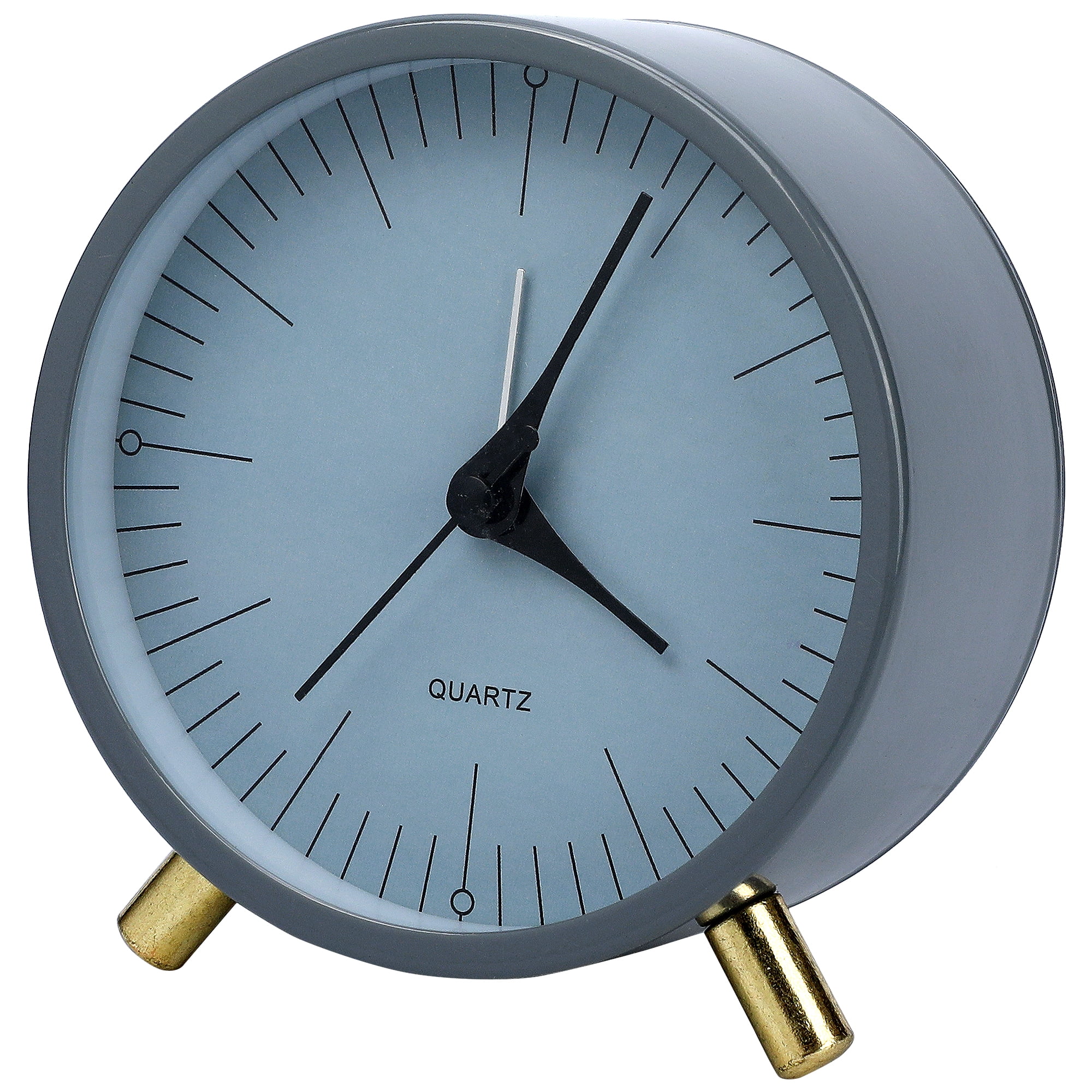 Unique Bargains 1pc Silent Operation Mechanical Alarm Clock 4.3" x 2.2" x 4.5" Grey