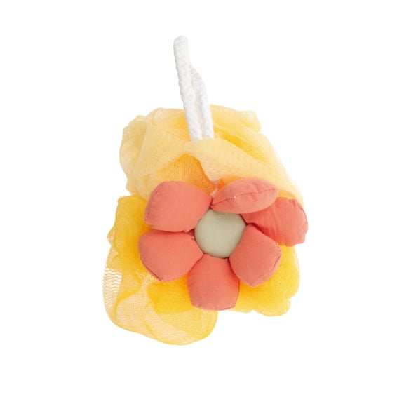 Unique Bargains 1pc Sunflowers Bath Shower Loofah Sponge Orange