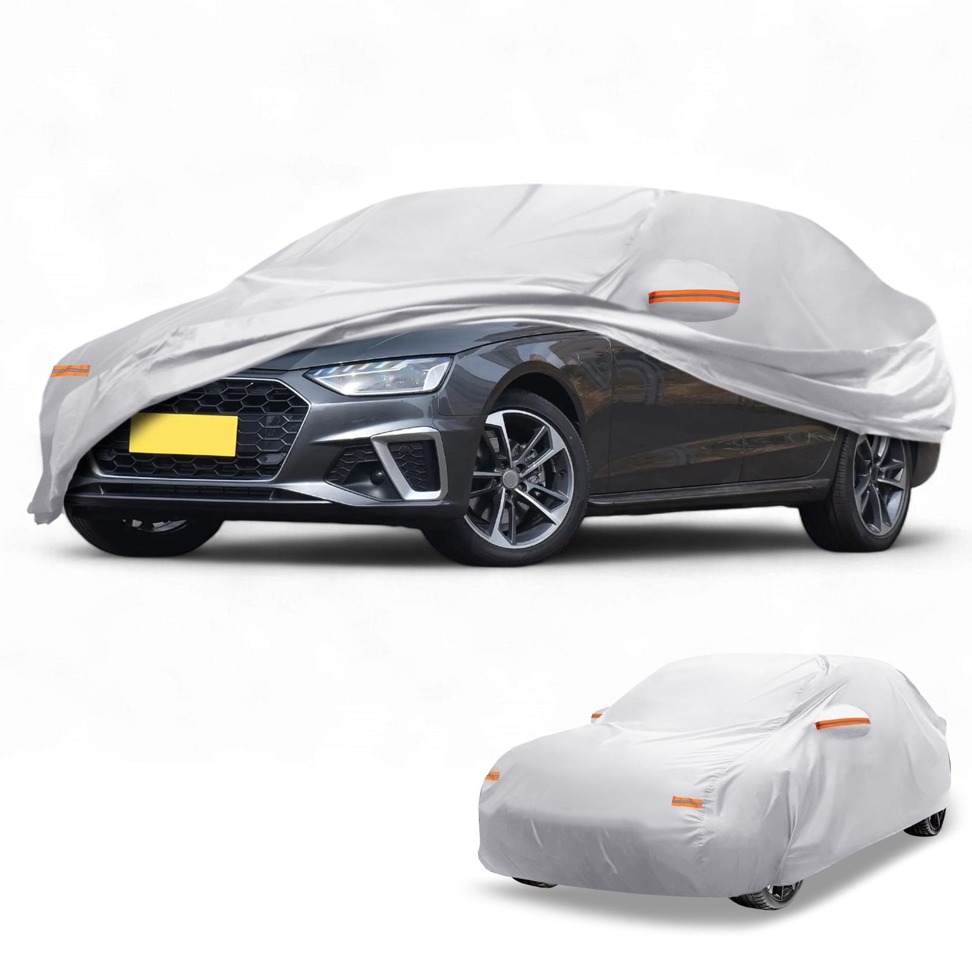 Unique Bargains Universal Waterproof Car Cover Silver Tone 185.04"x70.87"x49.21"