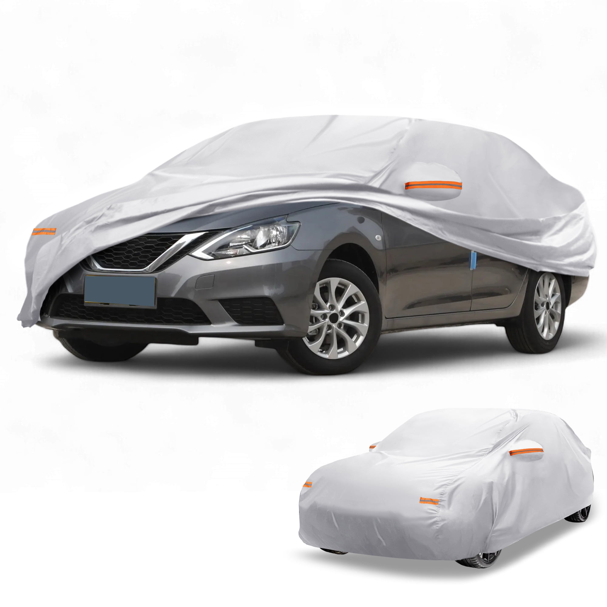 Unique Bargains Universal Waterproof Car Cover Silver Tone 208.66"x72.83"x51.18"