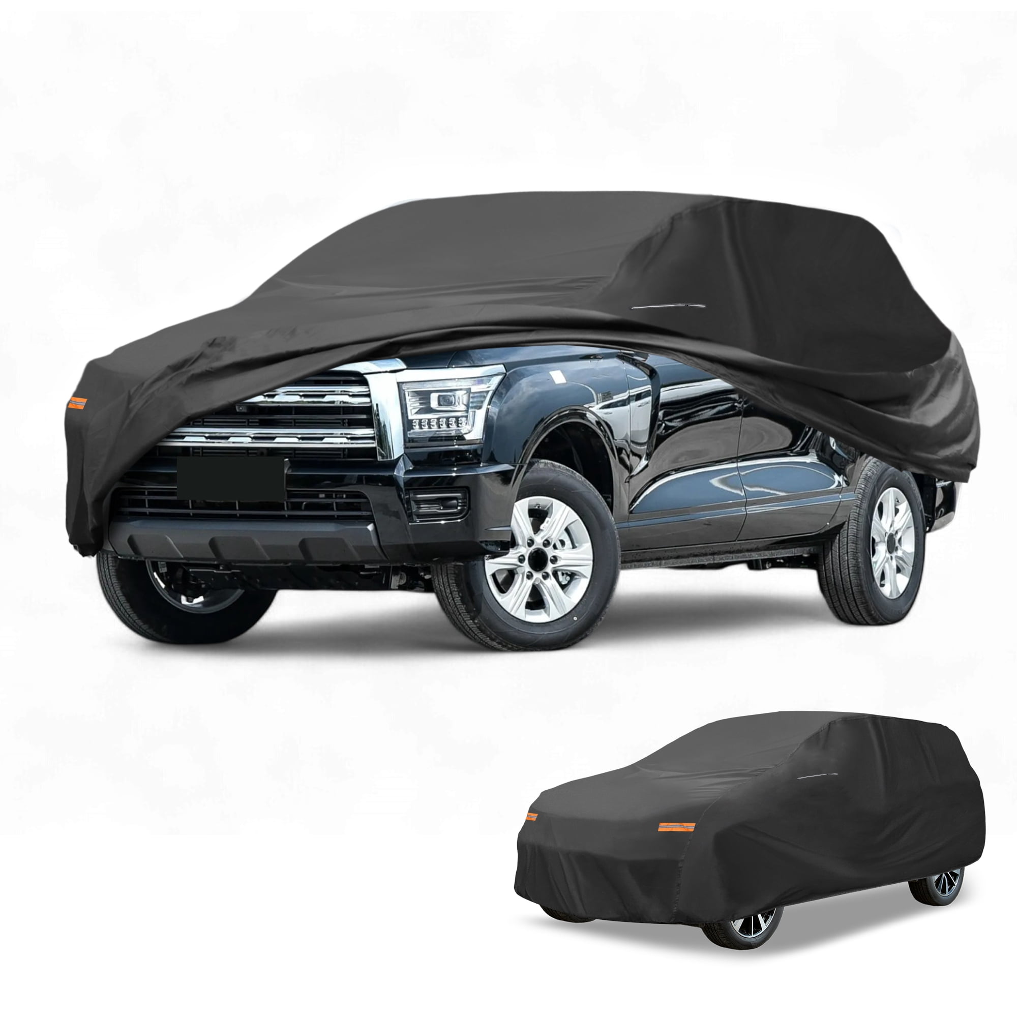 Unique Bargains 1pc Universal Waterproof Car Cover Black 200.79"x78.74"x70.87"