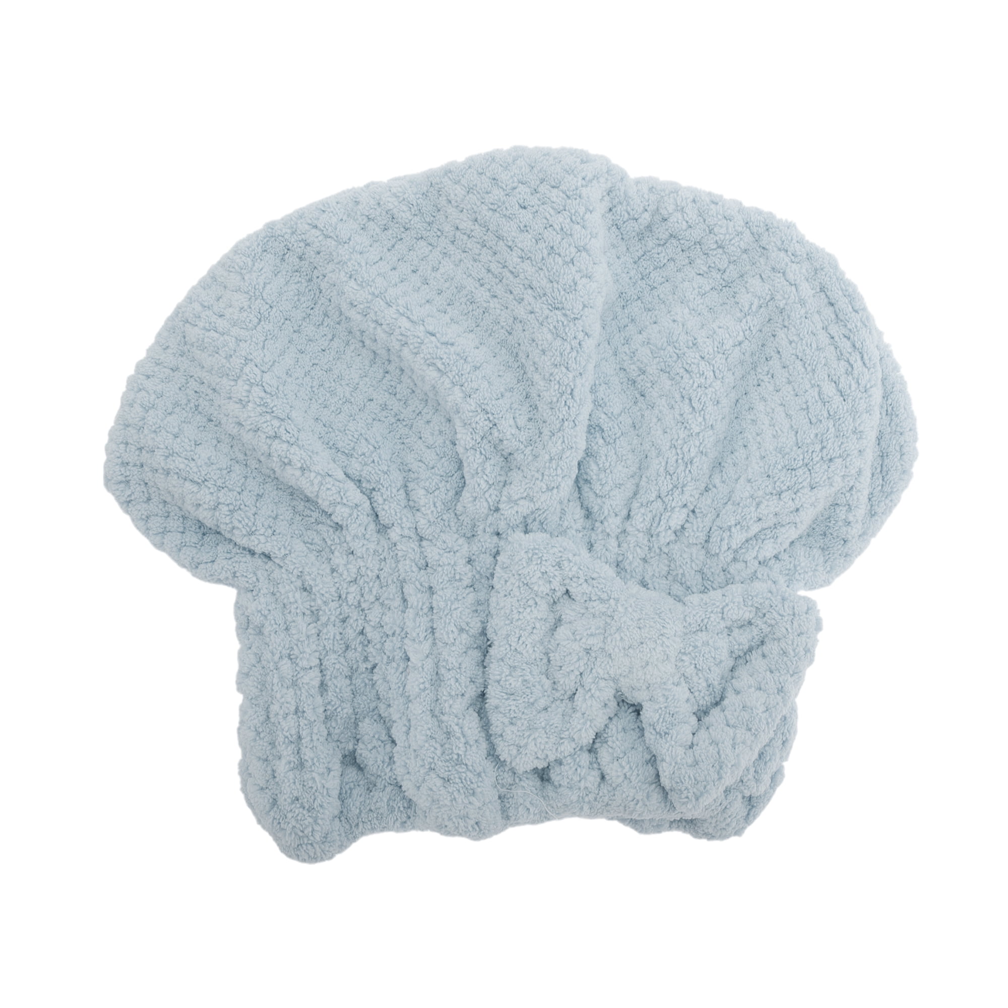 Unique Bargains 1pc Water-absorbent Quick Drying Bow Hair Towel 9.45"x 11.81" Gray Blue