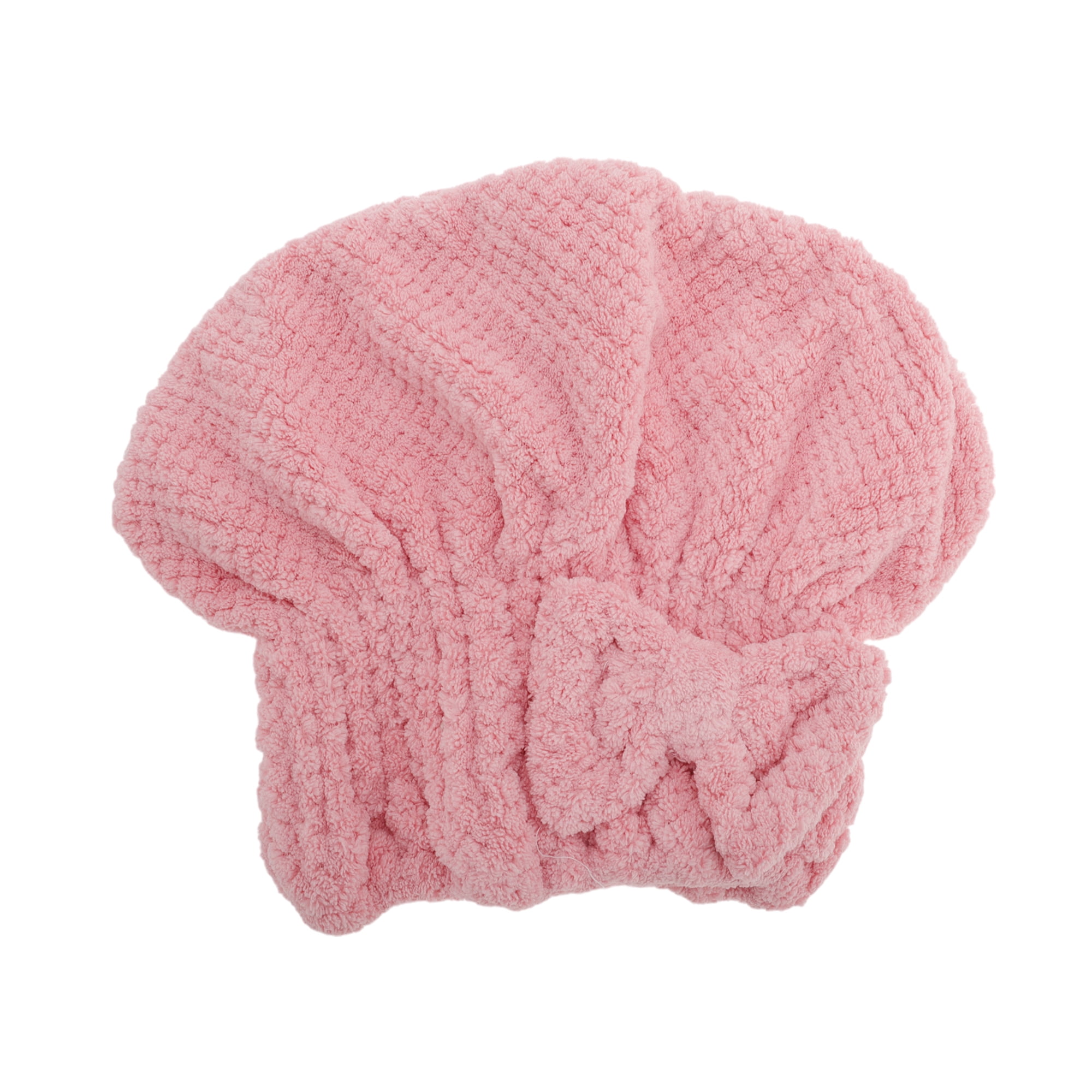 Unique Bargains 1pc Water-absorbent Quick Drying Bow Hair Towel 9.45"x 11.81" Pink