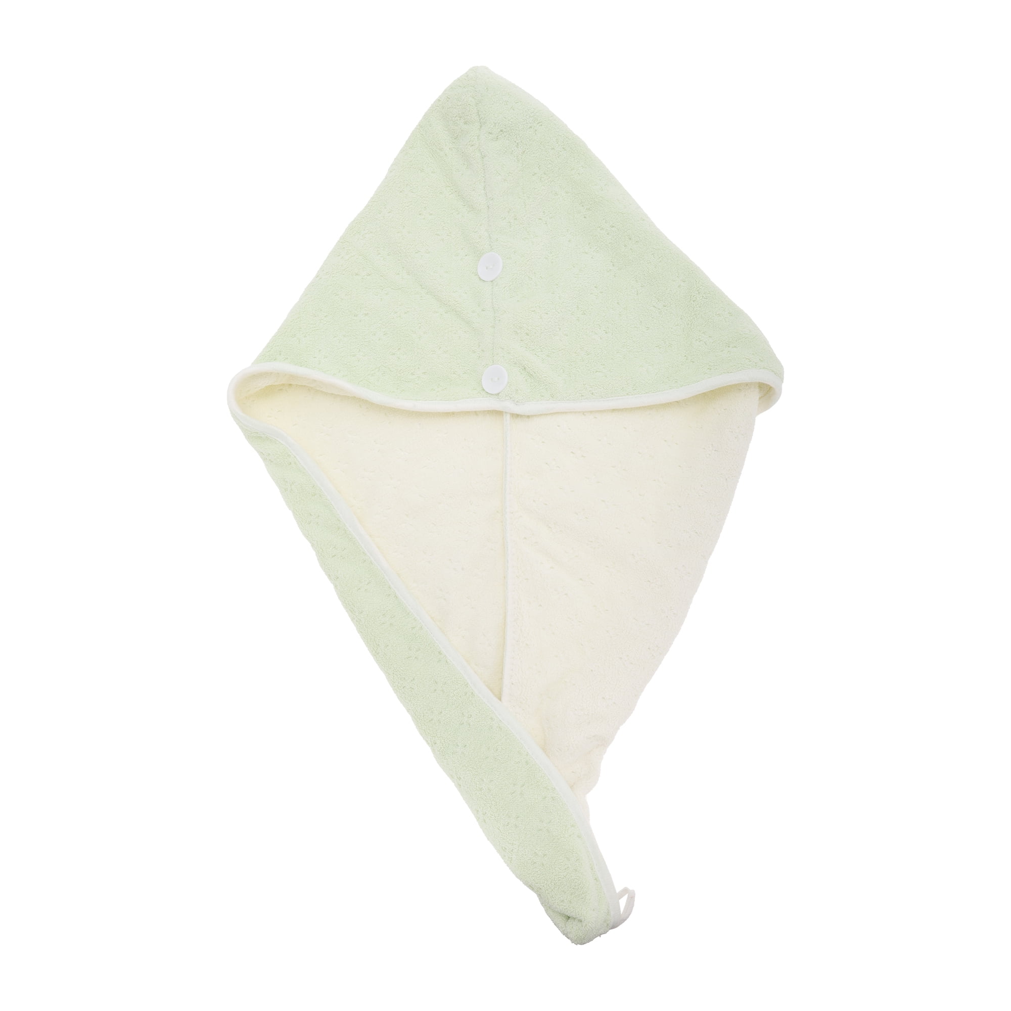 Unique Bargains 1pc Water-absorbent Two Colors Hair Towel 9.45"x 25.59" Green, White