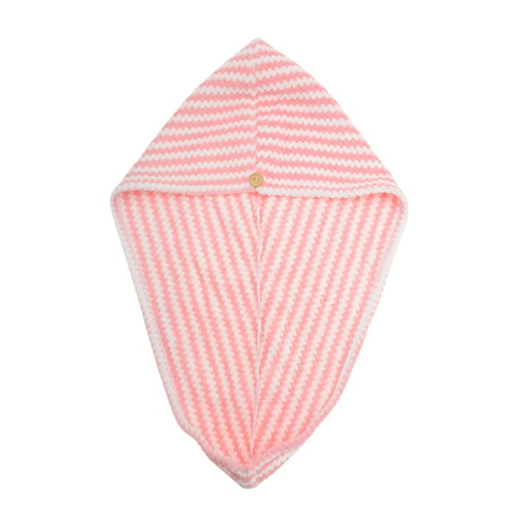 Unique Bargains 1pc Water-absorbent Wave Pattern Hair Towel 26.38"x 10.24" Pink