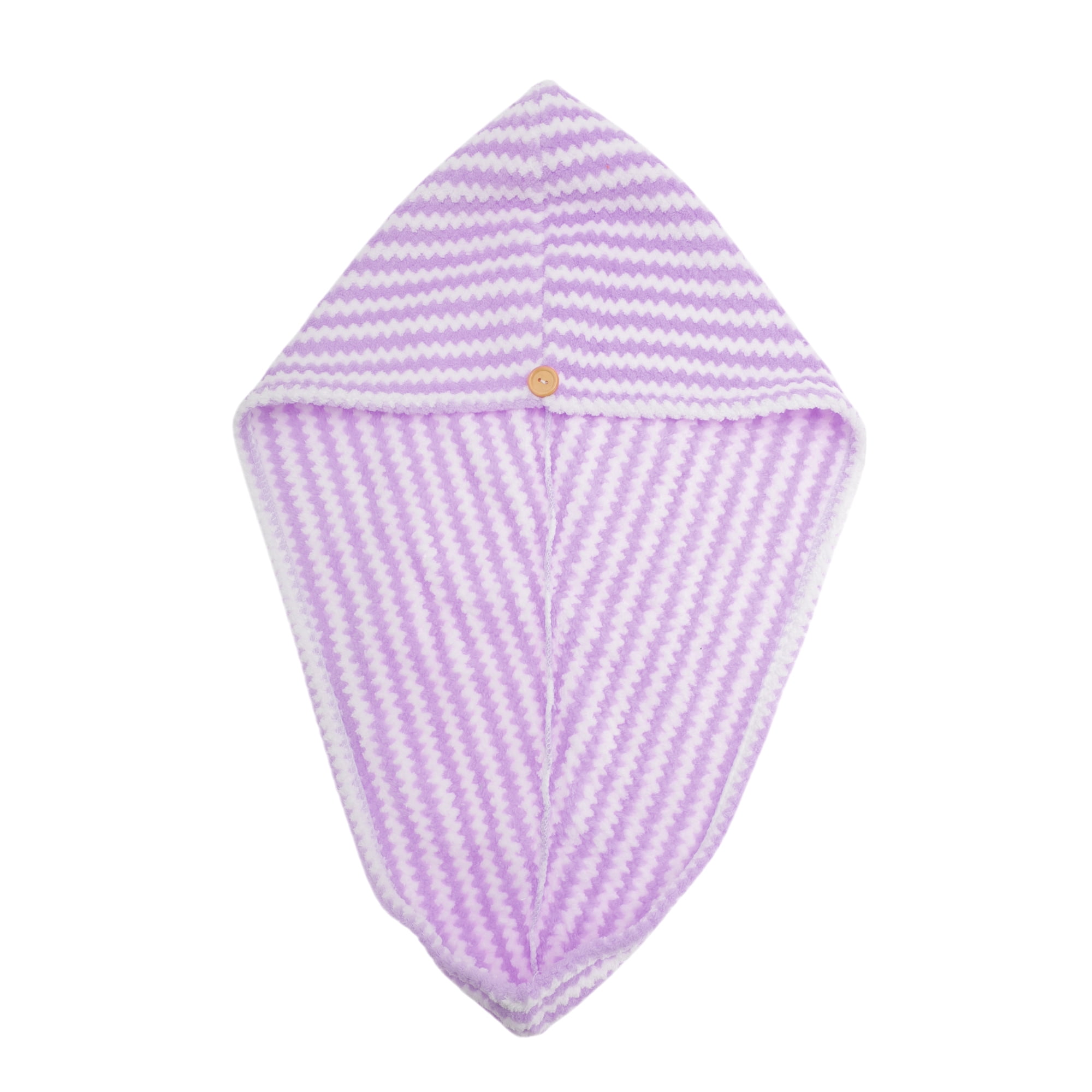 Unique Bargains 1pc Water-absorbent Wave Pattern Hair Towel 26.38"x 10.24" Purple