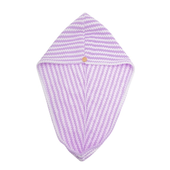 Unique Bargains 1pc Water-absorbent Wave Pattern Hair Towel 26.38"x 10.24" Purple
