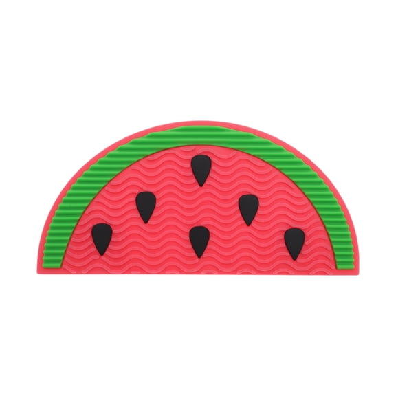 Unique Bargains 1pc Watermelon-Shape Makeup Brush Cleaning Mat Red for Easy Makeup Red