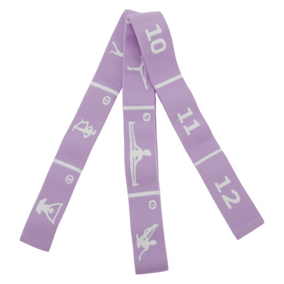 Unique Bargains 1pc Women 12 Grids Yoga Stretch Bands for Gym Stretching Exercise Purple Nylon High Elastic Yarn Latex Yarn