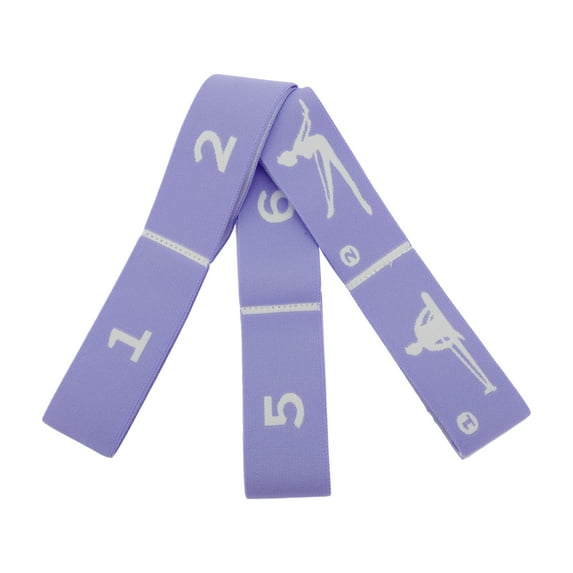 Unique Bargains 1pc Women 8 Grids Yoga Stretch Bands for Gym Stretching Exercise Nylon High Elastic Yarn Latex Yarn Deep Purple