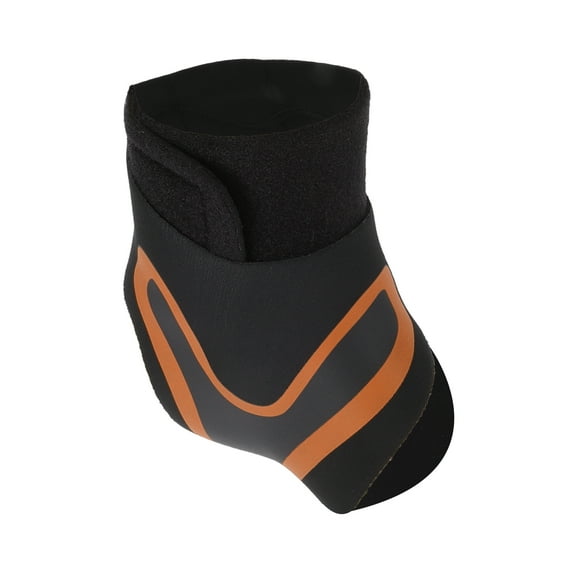 Unique Bargains 1pc Women Portable Adjustable Left Foot Ankle Support Brace for Sports Large Black Orange Composite Neoprene Fabric