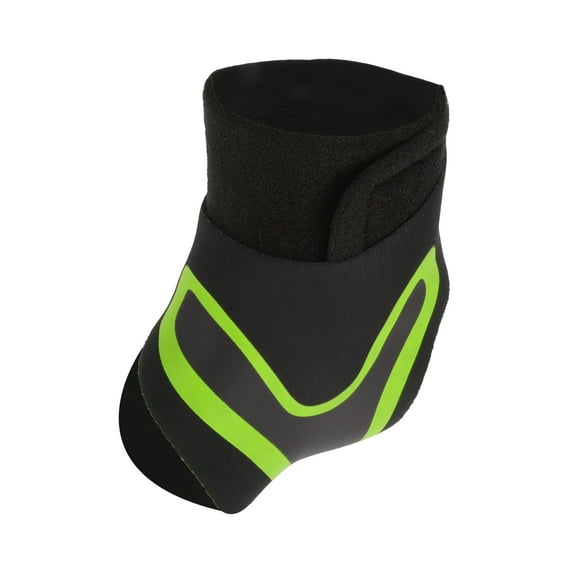 Unique Bargains 1pc Women Portable Adjustable Right Foot Ankle Support Brace for Sports Medium Black Green Composite Neoprene Fabric