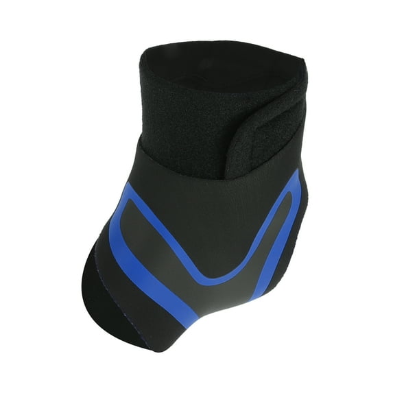 Unique Bargains 1pc Women Portable Adjustable Right Foot Ankle Support Brace for Sports X-Large Black Blue Composite Neoprene Fabric