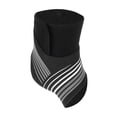 thumbnail image 1 of Unique Bargains 1pc Women Striped Style Left Foot Ankle Support Brace for Sports Medium Black Gray Composite Neoprene Fabric, 1 of 4
