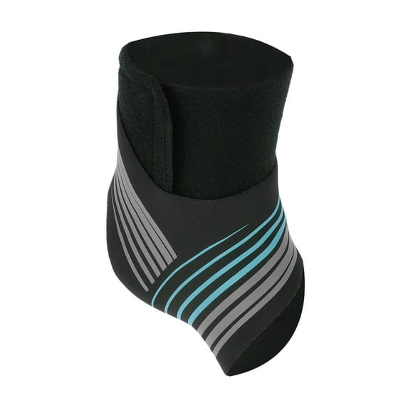 Unique Bargains 1pc Women Striped Style Left Foot Ankle Support Brace for Sports Small Black Blue Composite Neoprene Fabric