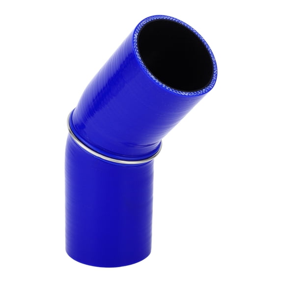 Unique Bargains 1pcs 63mm 2.48" ID 90mm 3.54" Length 45° Blue Black Car Silicone Hose Universal