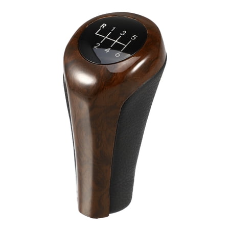 Unique Bargains 1pcs Automatic Transmission Gear Shift Knob 6 Speed for BMW 1 3 5 6 7 Series Wood Pattern Black, Red