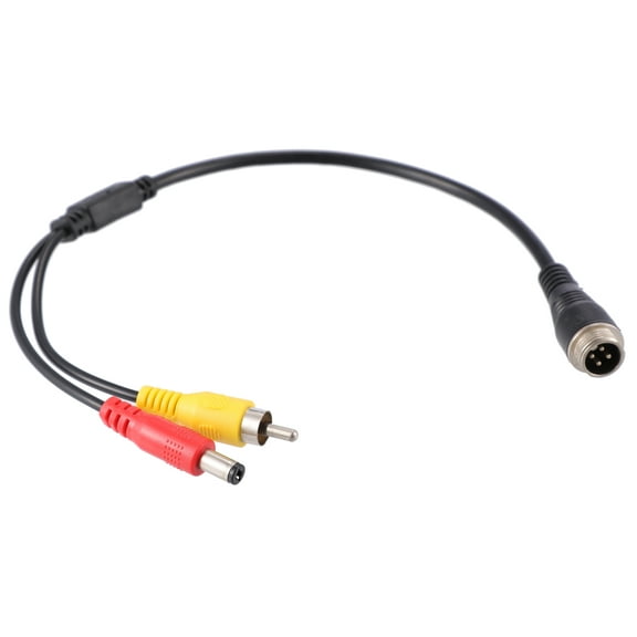 Unique Bargains 1pcs Car Camera Adapter 4 Pin to RCA Adapter M12 4-Pin Male to RCA AV DC Male Connector