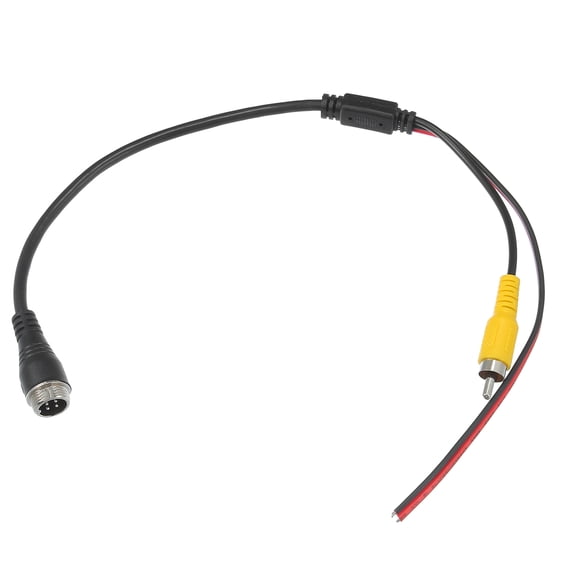 Unique Bargains 1pcs Car Camera Adapter 4 Pin to RCA Adapter M12 4-Pin Male to RCA AV Male with Trigger Wire Connector