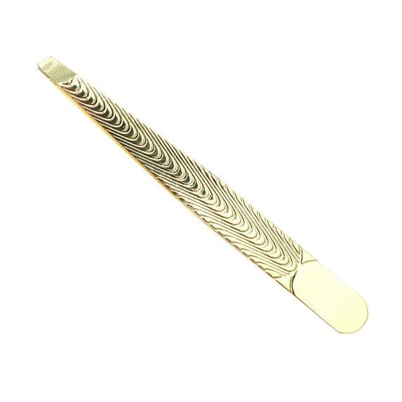 Unique Bargains 1pcs Durable Eyebrow Tweezer for Bathroom Travel Hotel Gold Tone
