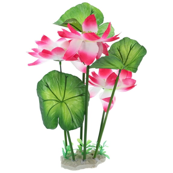 Unique Bargains 1pcs Fish Tank Aquarium Decorations Plants Pink 10.24" Plastic Plants for Aquarium Decor