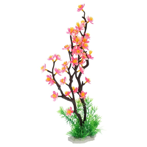 Unique Bargains 1pcs Fish Tank Aquarium Decorations Plants 12.80" Plants for Aquarium Decor Pink