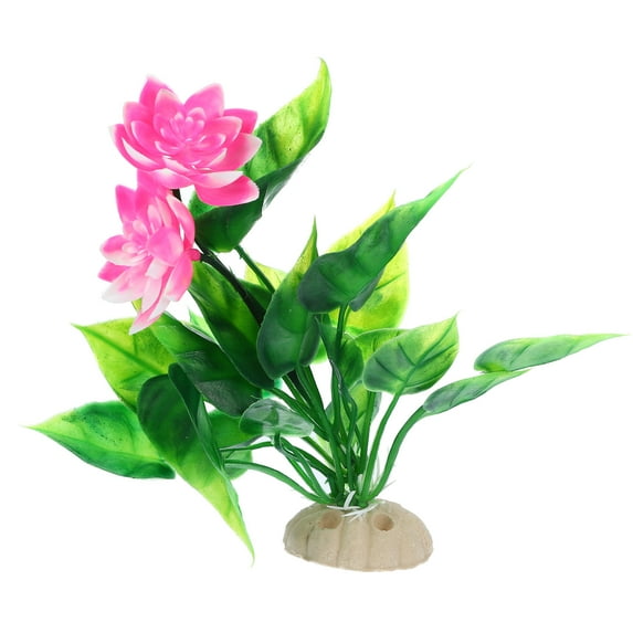 Unique Bargains 1pcs Fish Tank Aquarium Decorations Plants Pink 5.91" PE Ceramics Plants for Aquarium Decor