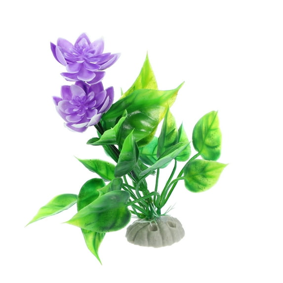 Unique Bargains 1pcs Fish Tank Aquarium Decorations Plants Purple 5.91" PE Ceramics Plants for Aquarium Decor