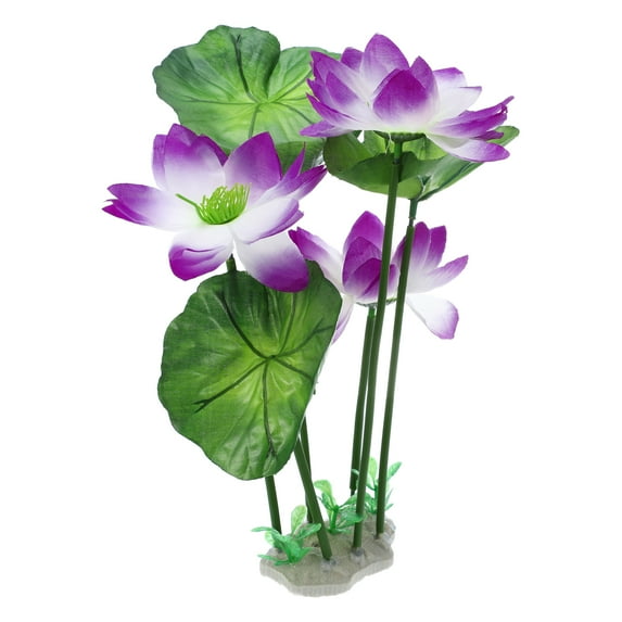 Unique Bargains 1pcs Fish Tank Aquarium Decorations Plants White Purple 10.24" Plastic Plants for Aquarium Decor