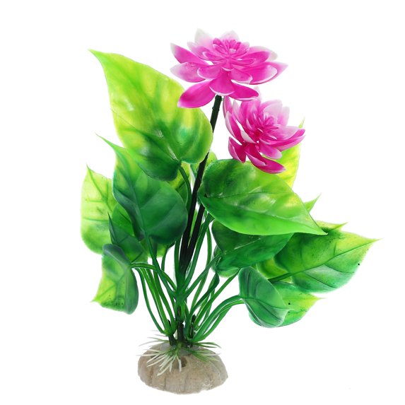 Unique Bargains 1pcs Fish Tank Aquarium Decorations Plants White Purple 5.91" PE Ceramics Plants for Aquarium Decor