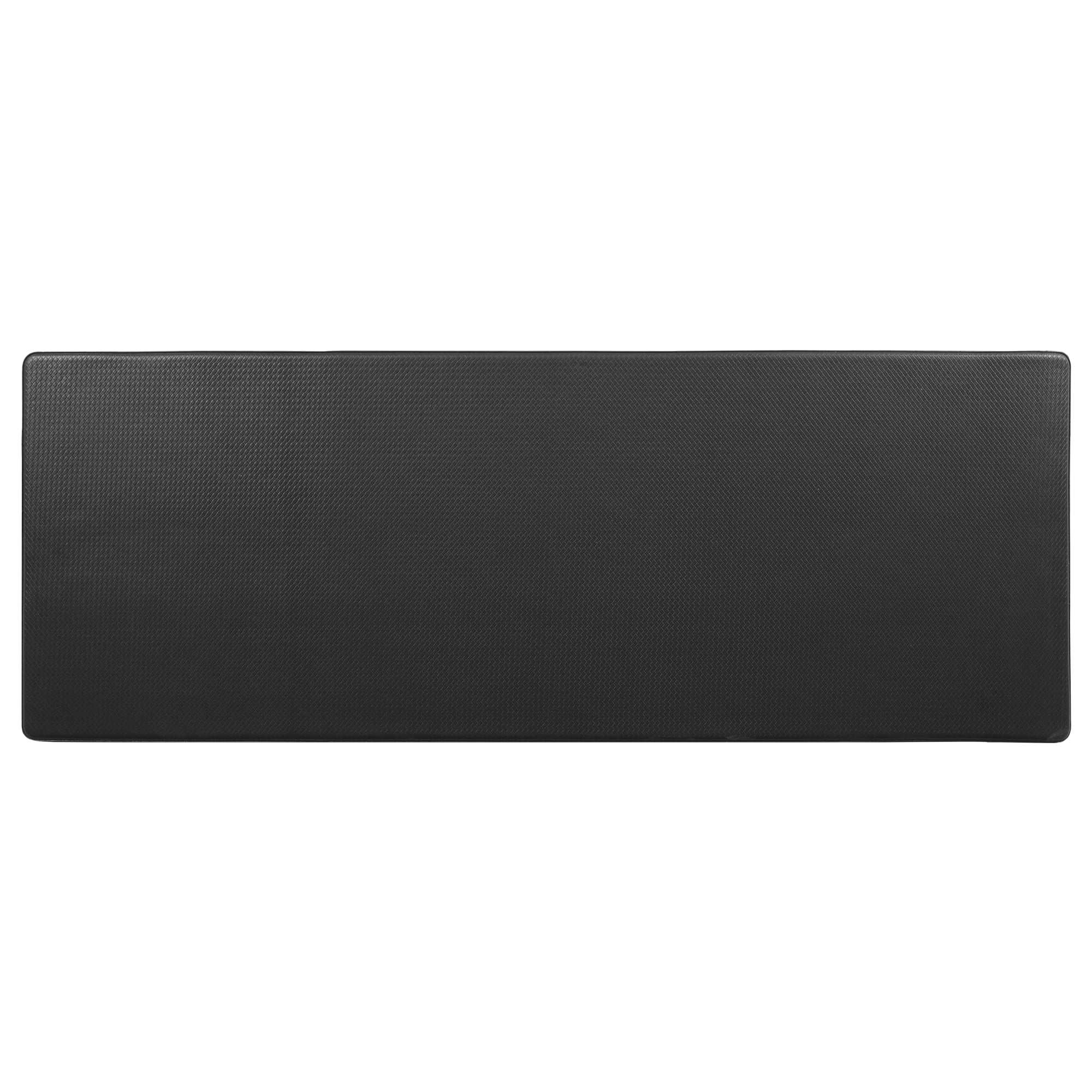 Unique Bargains 1pcs Kitchen Runner Rug Waterproof Solid Color Kitchen Mat Black 18" x 47"