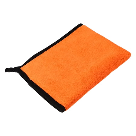 Unique Bargains 1pcs Microfibre Car Drying Towel 11.81"x15.75" Extra Large Car Cleaning Detailing Absorbent Gray Orange