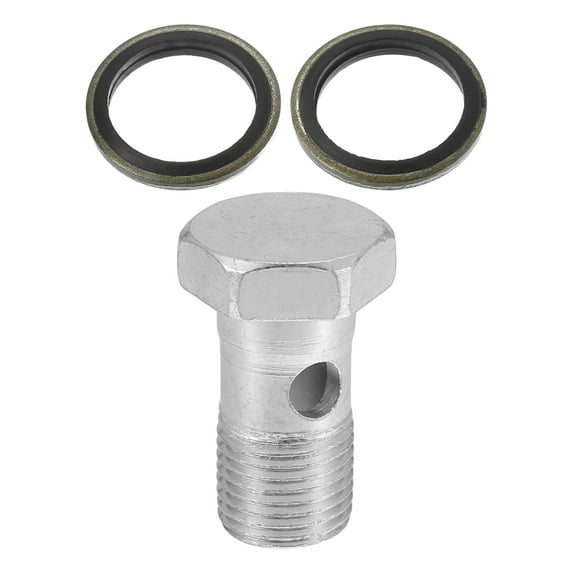 Unique Bargains 1set Car Brake Line Fitting Adapter 1.50" Length M16x1.5 Brake Line Thread Single Hollow Bolt