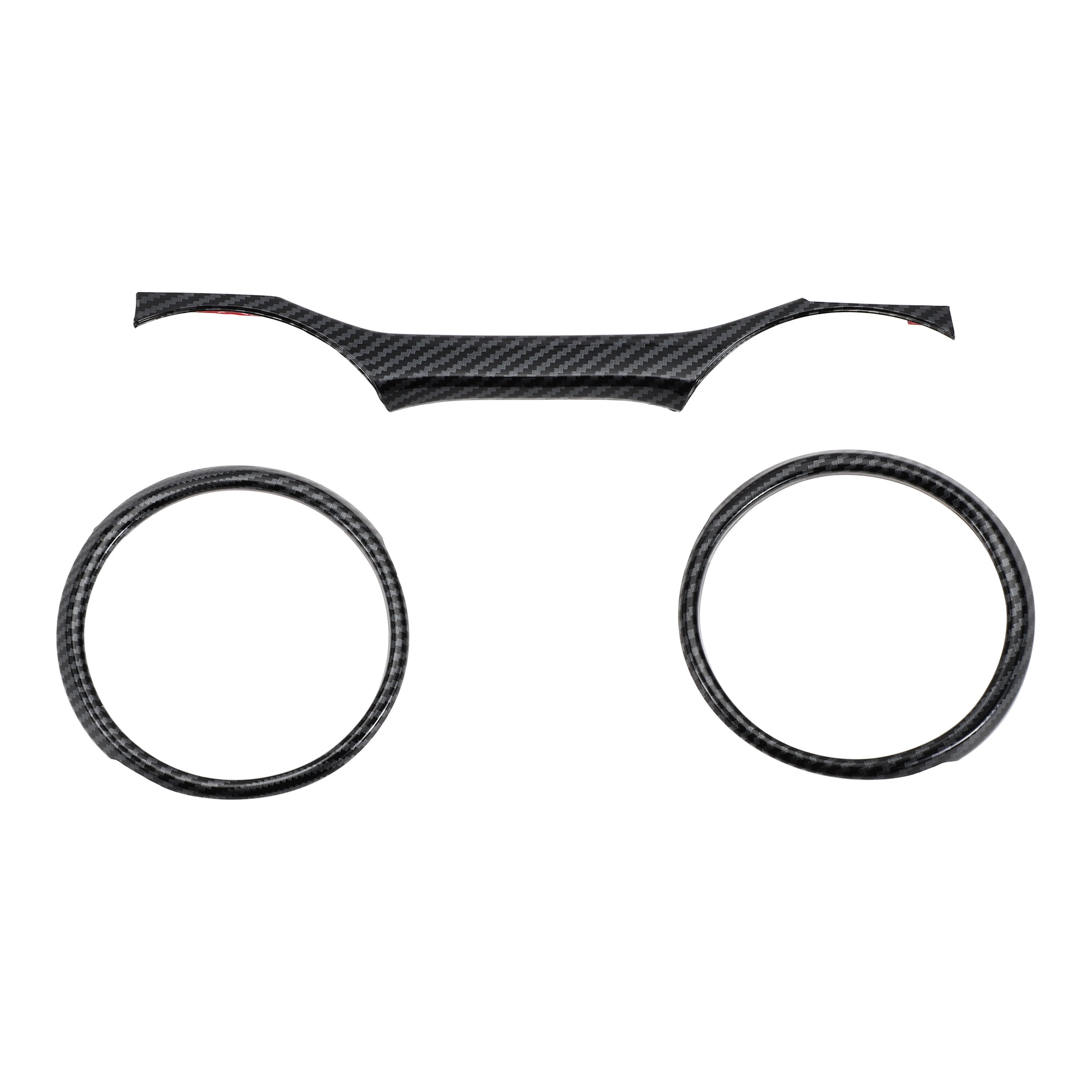 Unique Bargains 1set Dashboard Instrument Panel Ring Cover for Jeep Wrangler JL JLU 18-24 for Jeep Gladiator JT 2 Door 4 Door Central Dashboard Meter Decor Cover Sticker Carbon Fiber Pattern Black