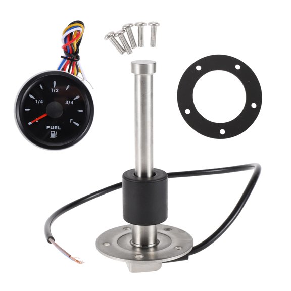 Unique Bargains 1set Fuel Sending Unit and Gauge Kit 130mm Length Boat Fuel Sending Unit Marine Fuel Sender Unit Black Silver Tone Metal 240-33 Ohm