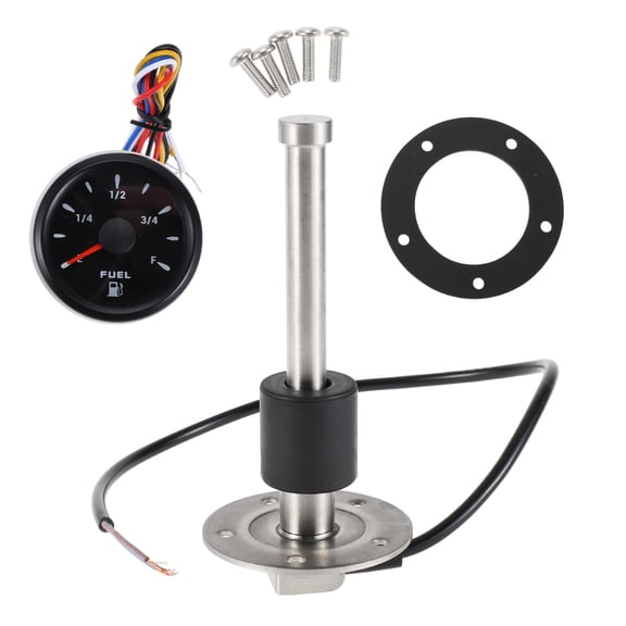 Unique Bargains 1set Fuel Sending Unit and Gauge Kit 150mm Length Boat Fuel Sending Unit Marine Fuel Sender Unit Black Silver Tone Metal 240-33 Ohm