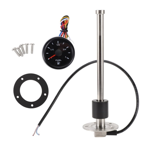 Unique Bargains 1set Fuel Sending Unit and Gauge Kit 230mm Length Boat Fuel Sending Unit Marine Fuel Sender Unit Black Silver Tone Metal 240-33 Ohm