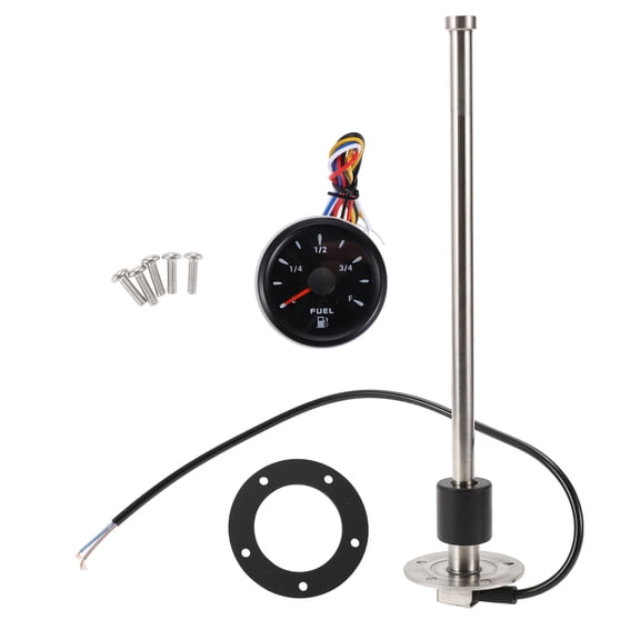 Unique Bargains 1set Fuel Sending Unit and Gauge Kit 325mm Length Boat Fuel Sending Unit Marine Fuel Sender Unit Black Silver Tone Metal 240-33 Ohm