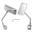thumbnail image 1 of Unique Bargains 1set Motorcycle Rear View Mirrors Handlebar Mirrors Universal Adjustable Iron Plastic Chrome Silver Tone M10 Square Shape, 1 of 8