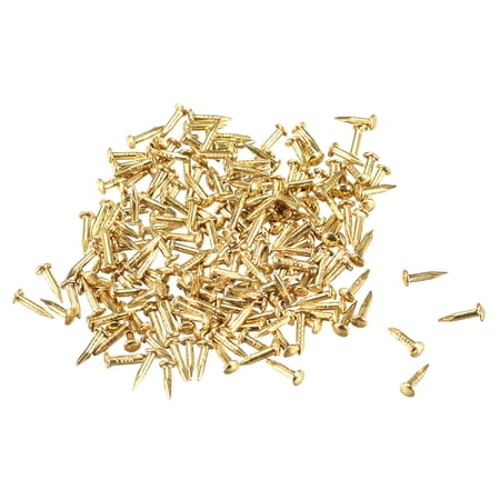 Unique Bargains 1x6mm Tiny Nails Carbon Steel Copper Plating 300 Pack