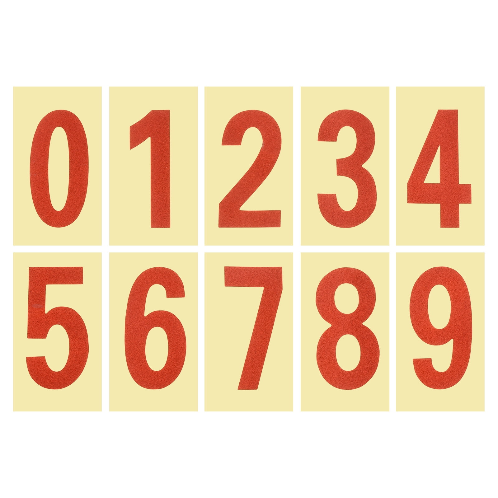 Unique Bargains 2.17 Inch Reflective Mailbox Numbers Sticker 0 - 9 Vinyl Number Red 5 Set
